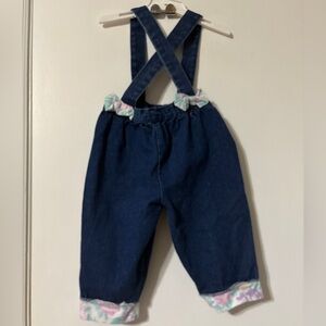 Vintage baby Denim Overalls 6 9 Months Pants 100% cotton